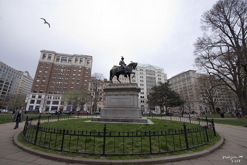 20080404_183352 D3 P.jpg - James B McPherson Memorial at McPherson Square in Washington,  He waskilled in the Battle of Atlanta.  It is located one block from the White House